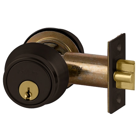 Schlage Grade 2, Double Cyl Deadlatch, C KWY, US10B, Rectangle Stk, 5 Pins B252PD 613